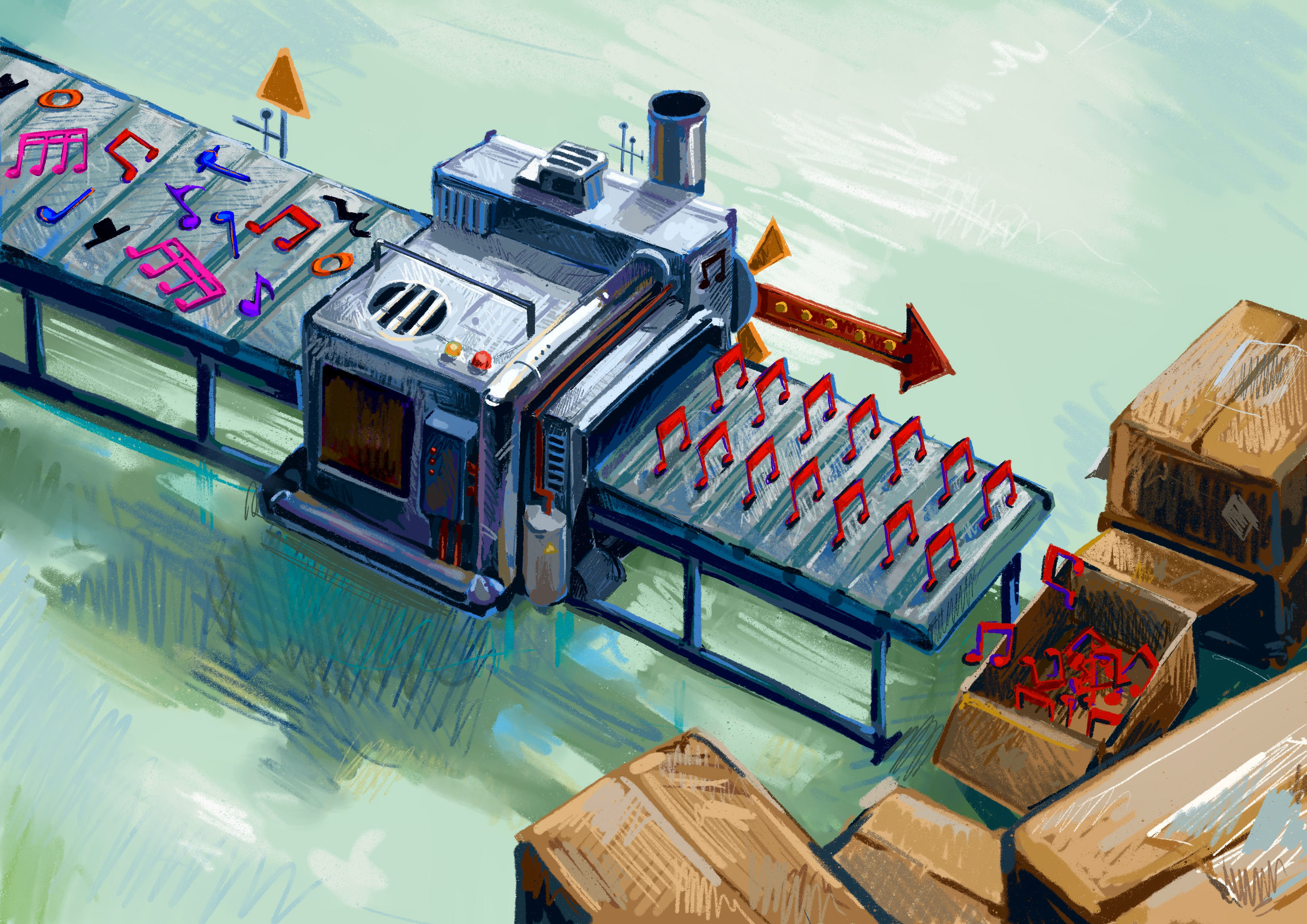 Metaphor for conformity using music notes